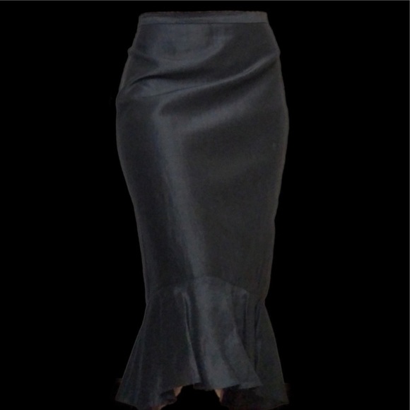 Banana Republic High Low Skirt ruffle romantic bohemian silk midi classic size 0 - Picture 1 of 11